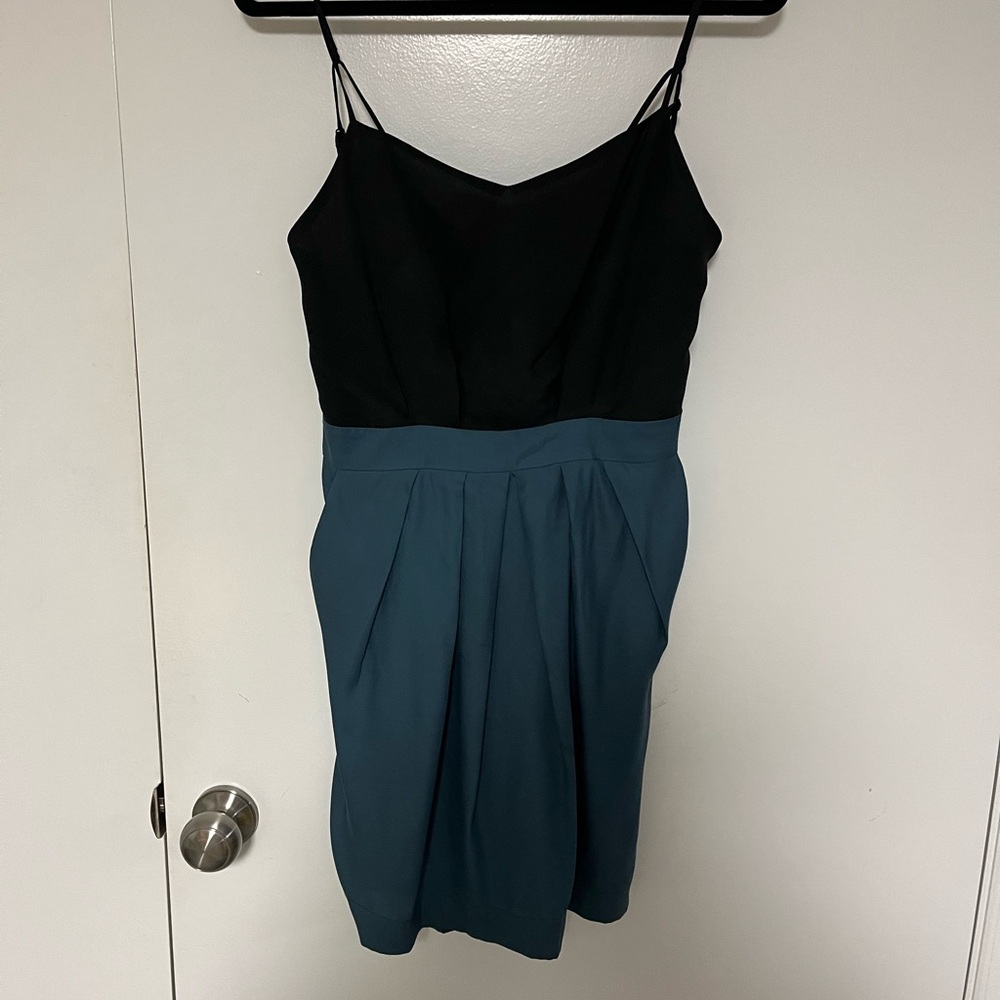 BCBGeneration Black and Teal Mini Dress